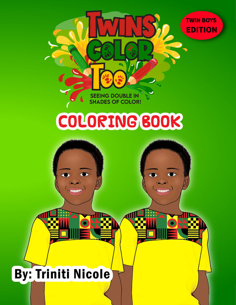 Twins Color Too Coloring Book Twin Boys Edition