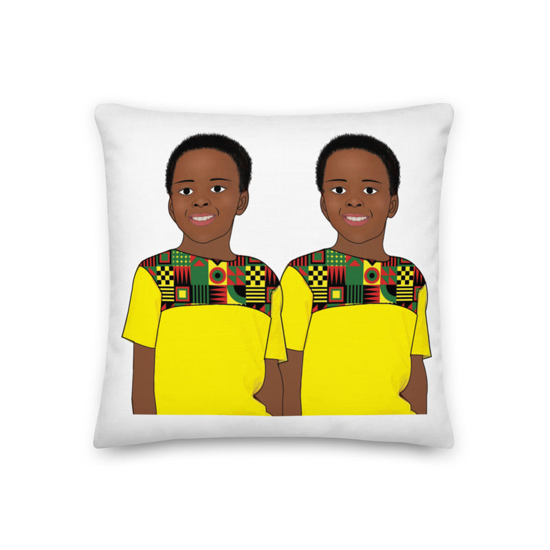 Twinning in Black Boy Joy Premium Pillow