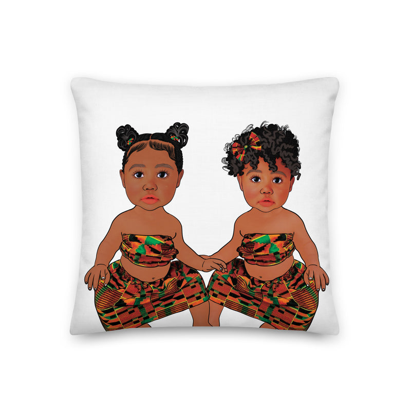 Twinning in Black Sisterhood Premium Pillow