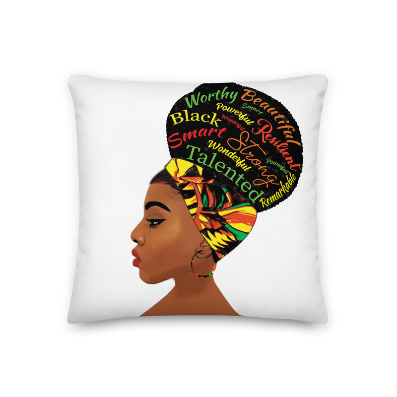 Black Woman Affirmation Premium Pillow