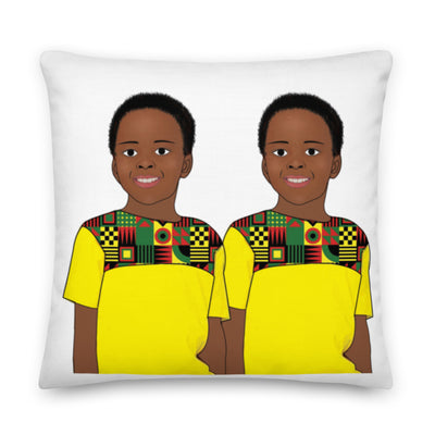 Twinning in Black Boy Joy Premium Pillow