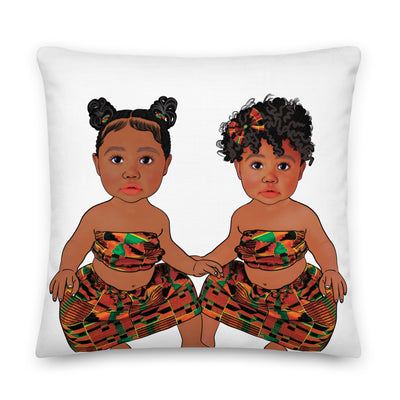 Twinning in Black Sisterhood Premium Pillow