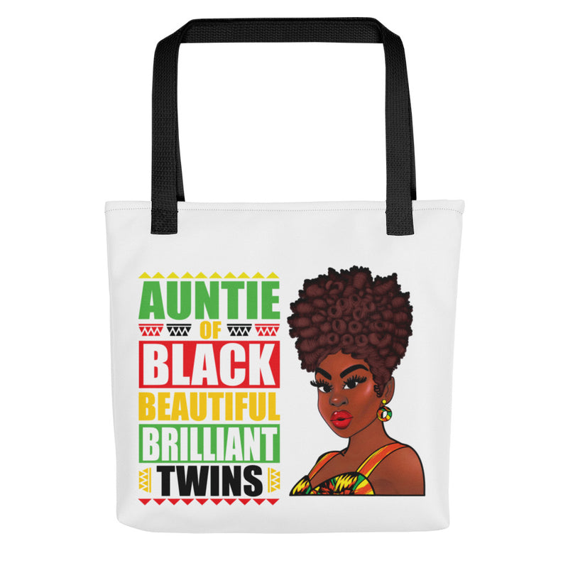 Auntie of Black Beautiful Twins Tote Bag