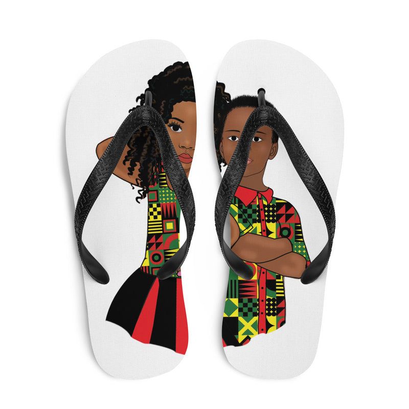 Black Twin Kids Flip-Flops