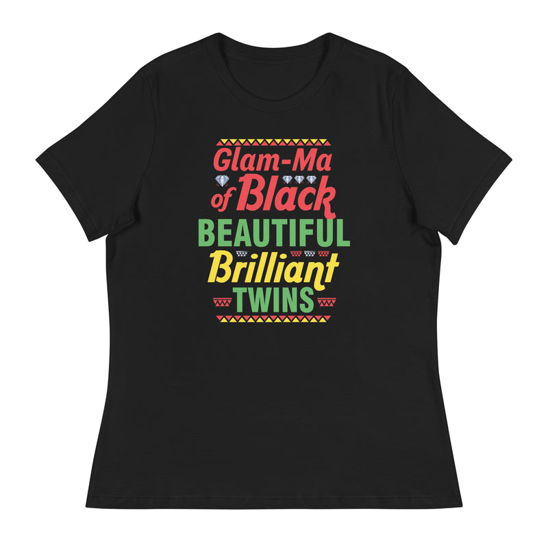 Encouraged Black Glam-Ma of Twins T-Shirt